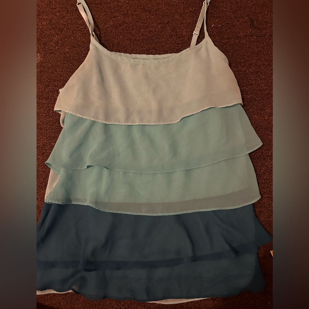 vibrant Layered blue turquoise aquamarine tank top